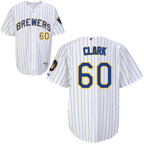 Matt Clark #60 MLB Jersey-Milwaukee Brewers Men's Authentic Alternate Home White Baseball Jersey
